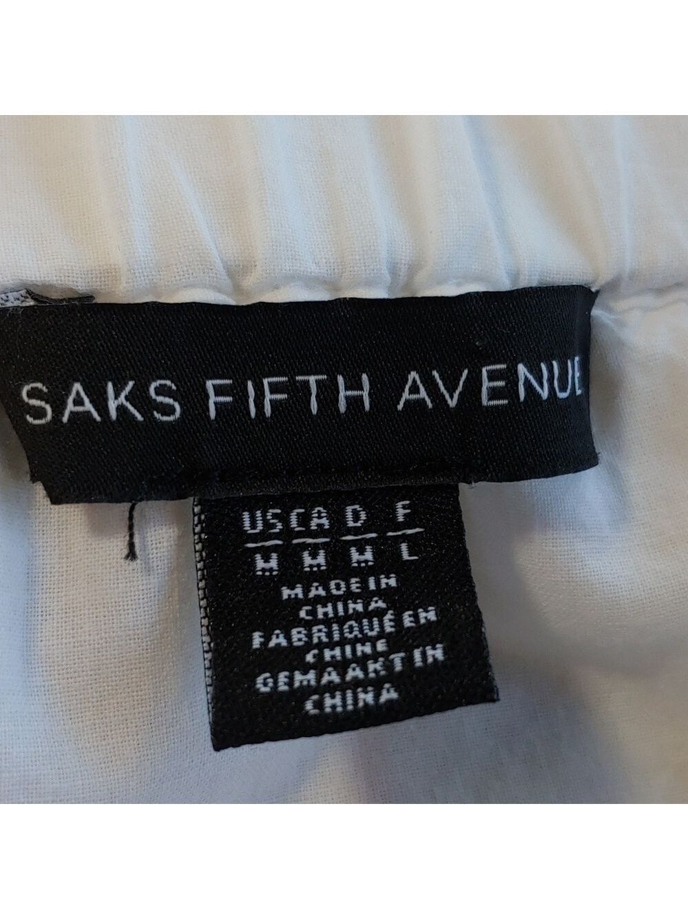 Saks Fifth Avenue White Cotton Eyelet 3/4 Sleeve Off Shoulders Top Women's Med - Picture 7 of 15
